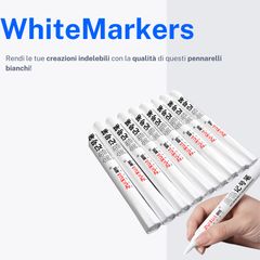 WhiteMarkers Pennarelli Indelebili Bianchi