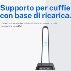 Supporto per Cuffie con Base di Ricarica